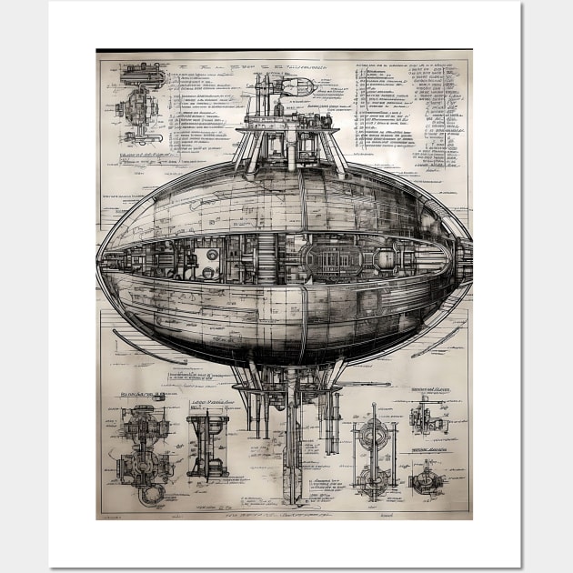 UFO Blueprint details Wall Art by DavisDesigns79